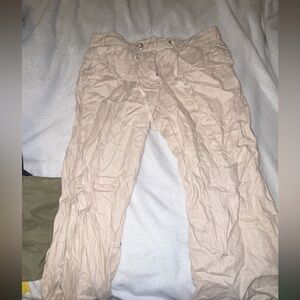 Low rise Khaki wide or straight legged pants